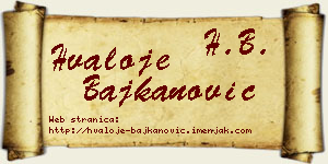 Hvaloje Bajkanović vizit kartica